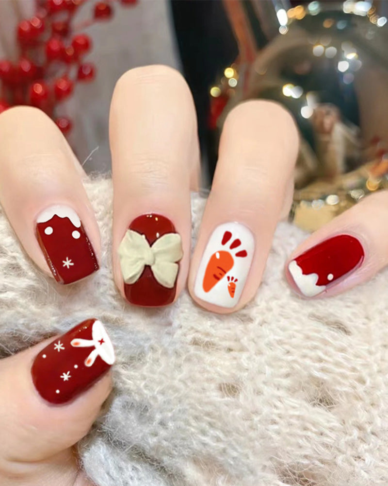 Uñas navideñas desmontables