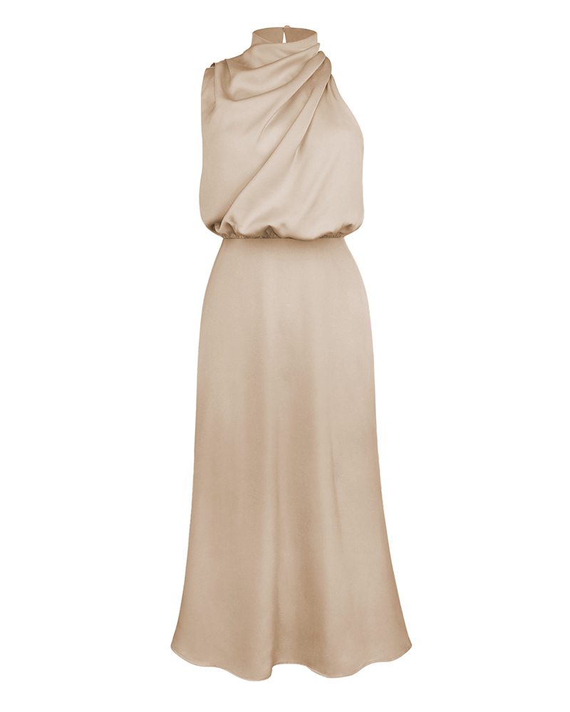 Elegant Satin Sleeveless Dress