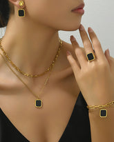 Black Square Jewelry 4-Piece Set