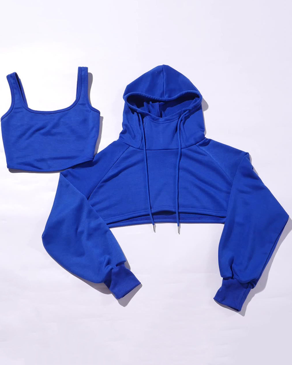 Thickened Drawstring Hooded Sweatshirt and Vest Two Piece Set