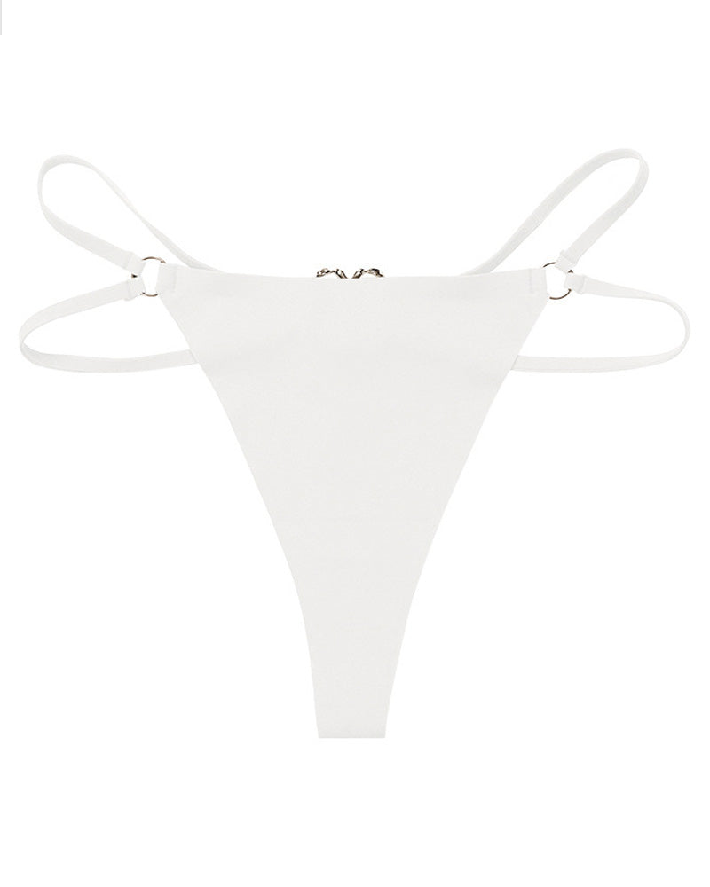 Seamless One-Piece Metal Ring Pure Lust Sexy Thong