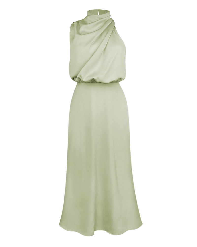 Elegant Satin Sleeveless Dress