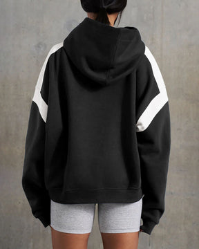 Patchwork Color Hooded Sweatshirt