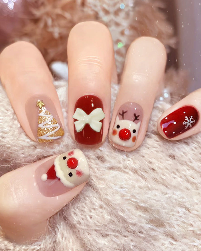 Uñas navideñas desmontables