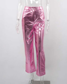 Light-Faced Lacquer Casual Trousers