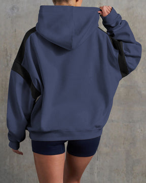 Patchwork Color Hooded Sweatshirt