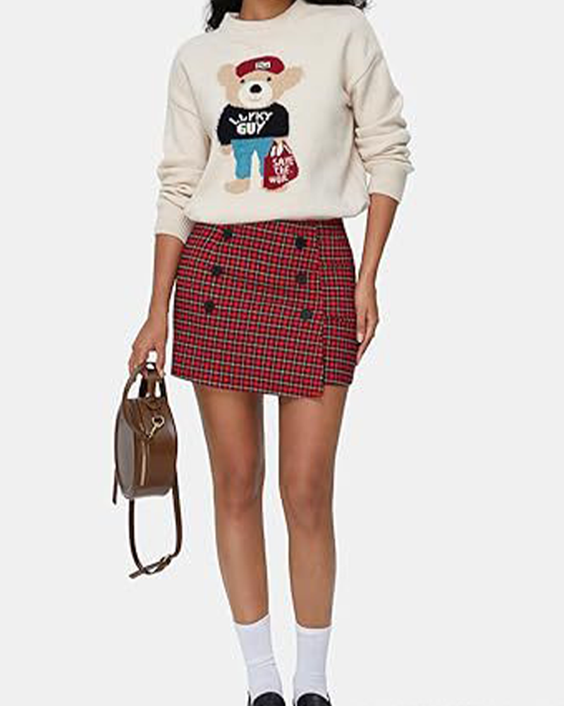 Minifalda de tweed grueso