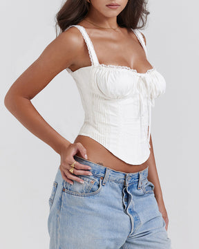 Lace Splicing Strap Short Irregular Camisole