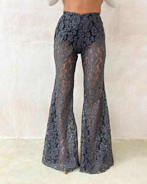 Vintage Lace Embellished Trousers