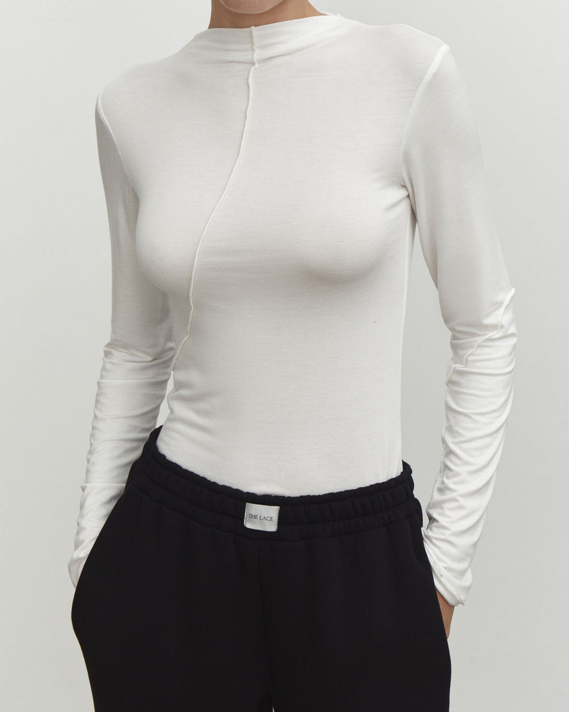 Half Turtleneck Beveled Long Sleeve Sweater