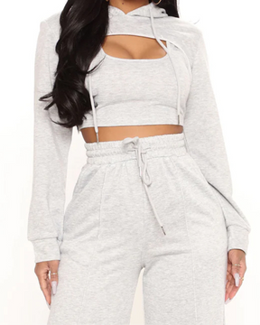 Hooded Short Hoodie Short Vest Loose Trousers Suit