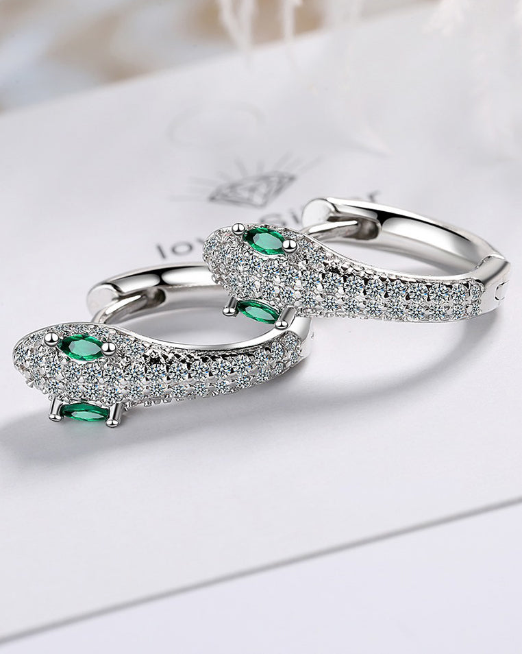 Artificial Diamond Snake Earrings