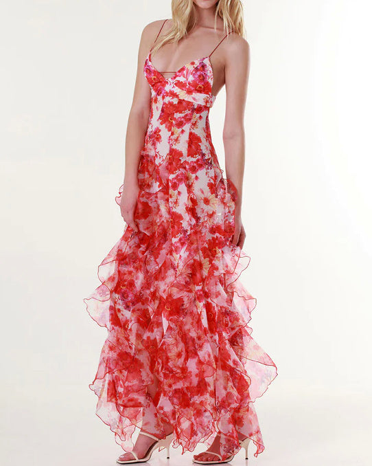 Organza Strapless Evening Dress