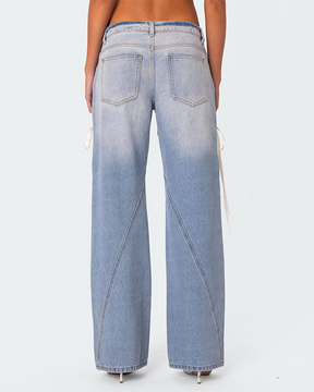 Lined Jeans At Low Waist