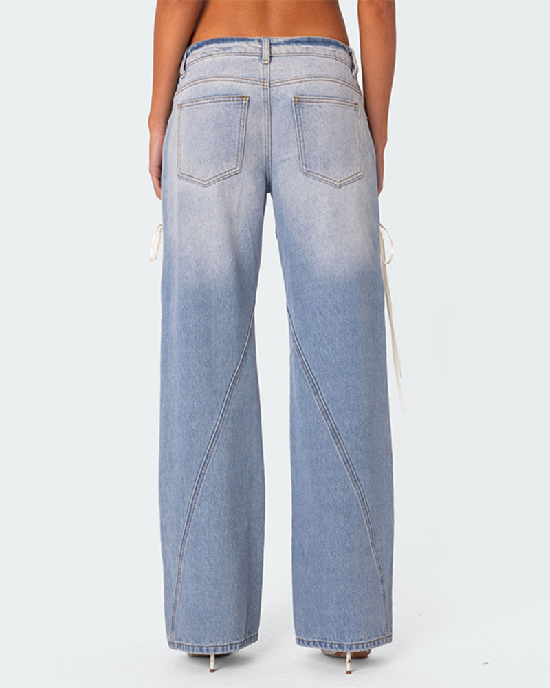 Lined Jeans At Low Waist