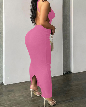 Long Sleeveless Openback Slim Dress