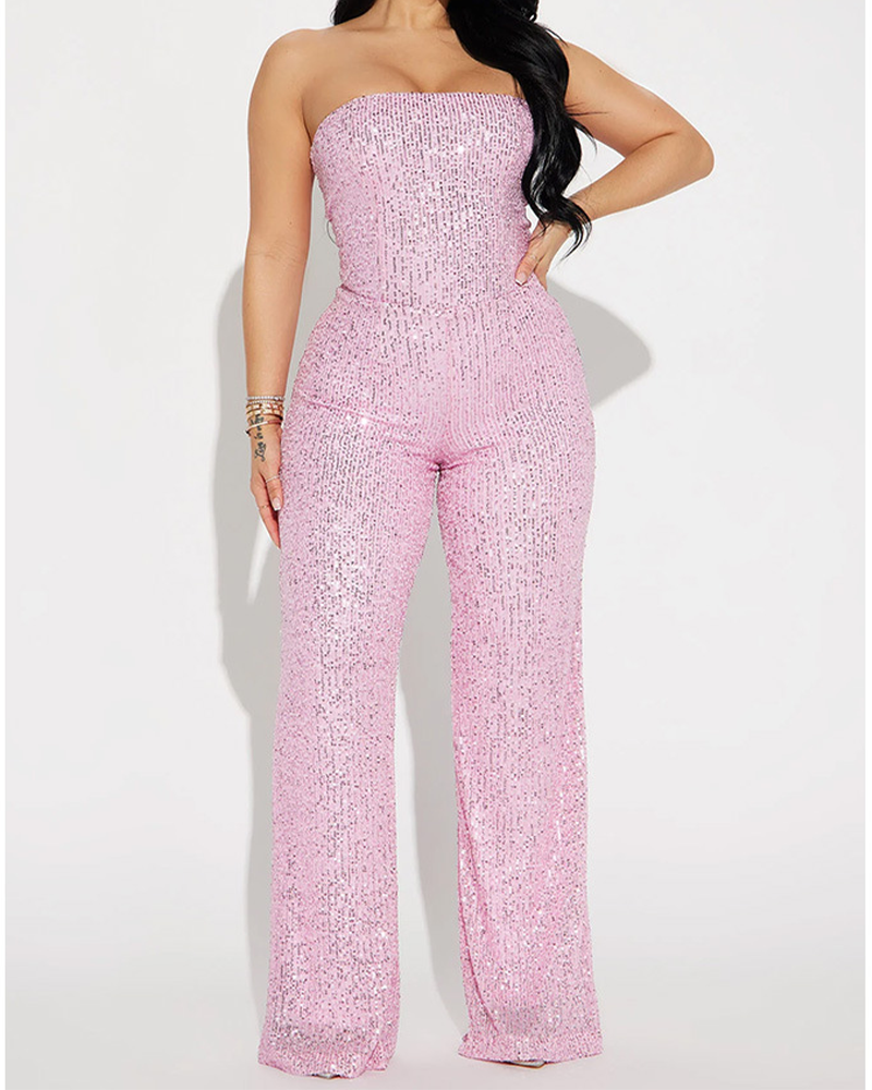 Bandeau Sequined Jumpsuit