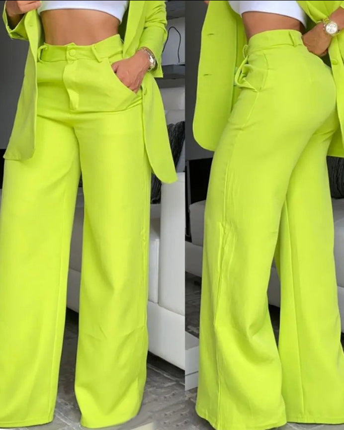 Blazer Straight Pants Suit