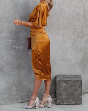 One-Sided Sleeve Irregular Dress