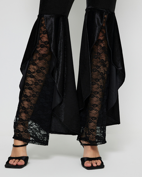 Elegant Lace Casual Horn Pants