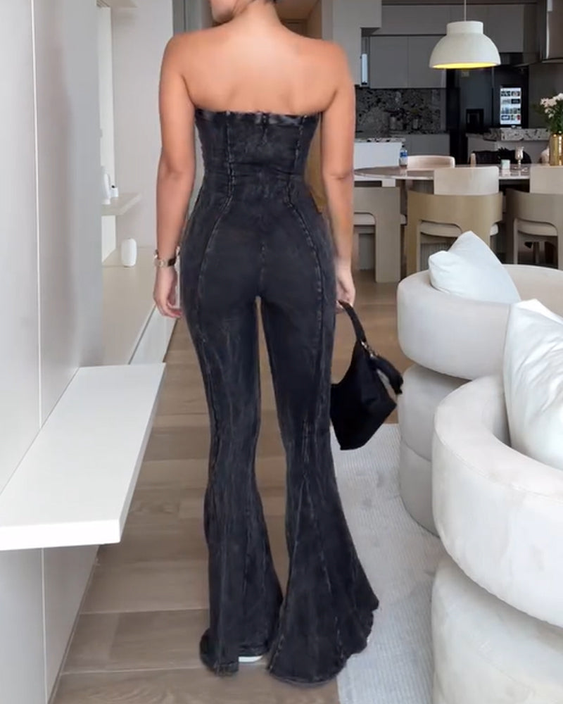 Strapless Flared Jumpsuit