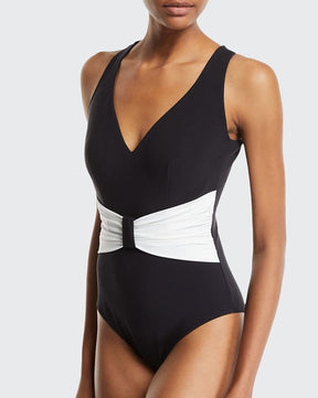 Fashion Panel One Piece Swimsuit