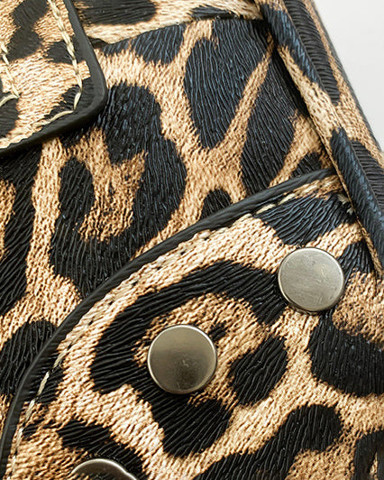 Vintage Leopard Print Shoulder Bag Handbag