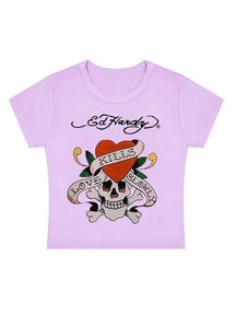 Camiseta corta estampada 