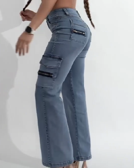 Straight Leg Multi-Bag Jeans  (Pre-Sale)