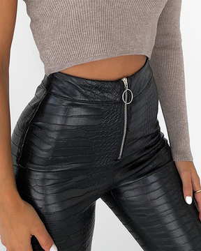 Autumn Winter Slim PU Leather Pants