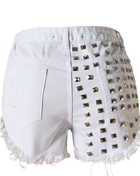 Shorts vaqueros de mezclilla con cintura alta