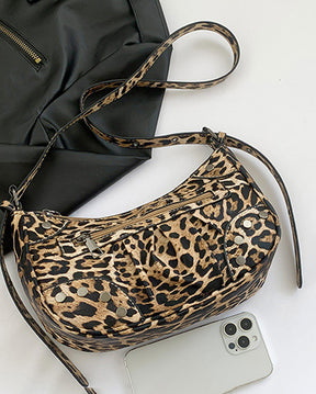 Vintage Leopard Print Shoulder Bag Handbag