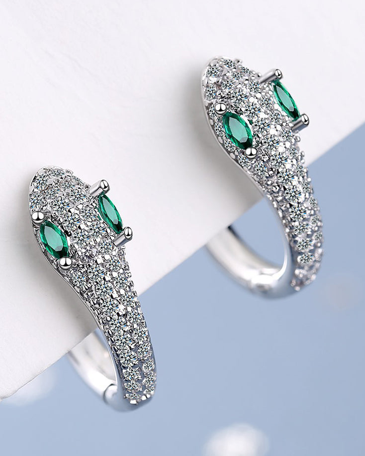 Artificial Diamond Snake Earrings