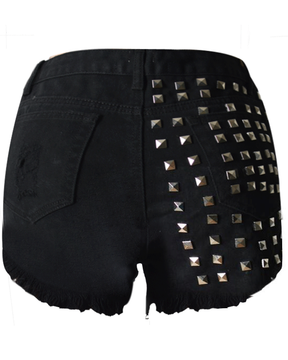 Shorts vaqueros de mezclilla con cintura alta