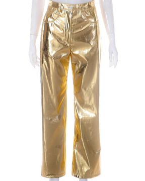 Light-Faced Lacquer Casual Trousers