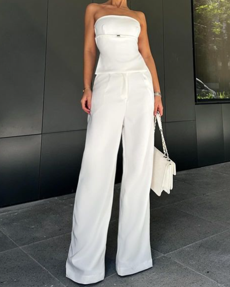 Sexy Topless High-Waisted Long-Legged Pantsuit Suit (Pre-Sale)