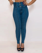 Stretch-elastische Jeans mit hoher Taille