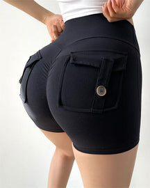 Damen-Yoga-Shorts mit hoher Taille und schmaler Passform