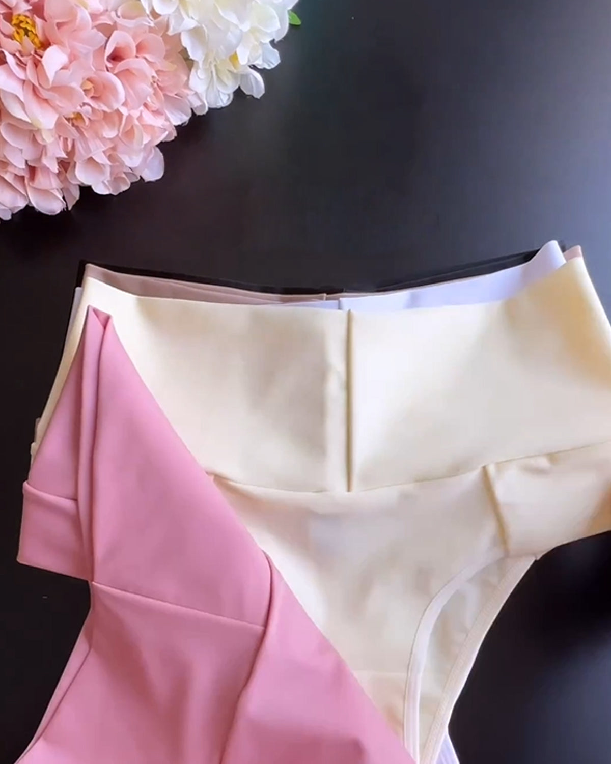 Solid Color High-Waisted Panties