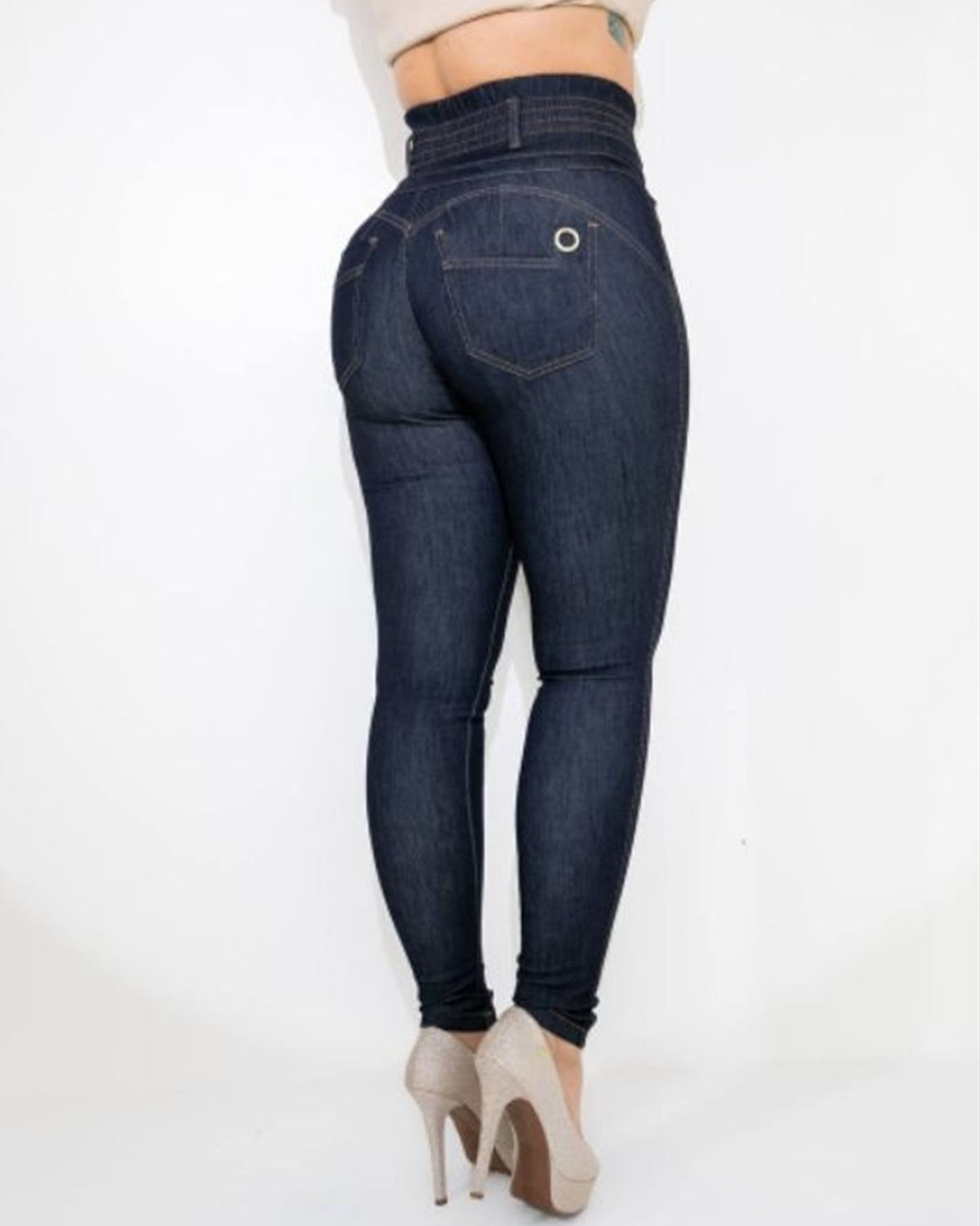 High-Waisted Stretch Jeans