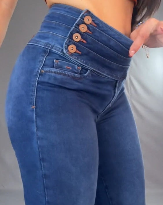 Women Push-Up Simple Jeans