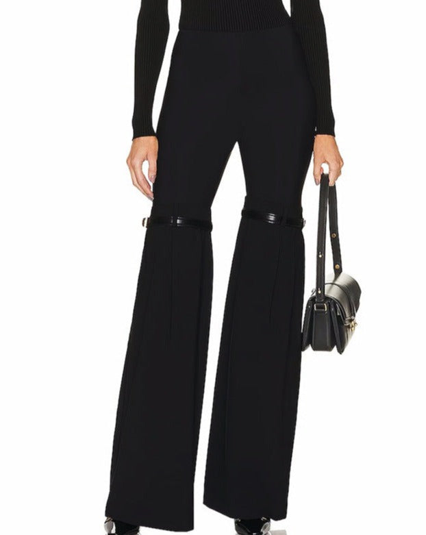 High-Waisted Elastic Cut Suit Pants With Flared Slimming Casual Pants Women