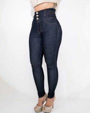 Stretch-Jeans mit hoher Taille