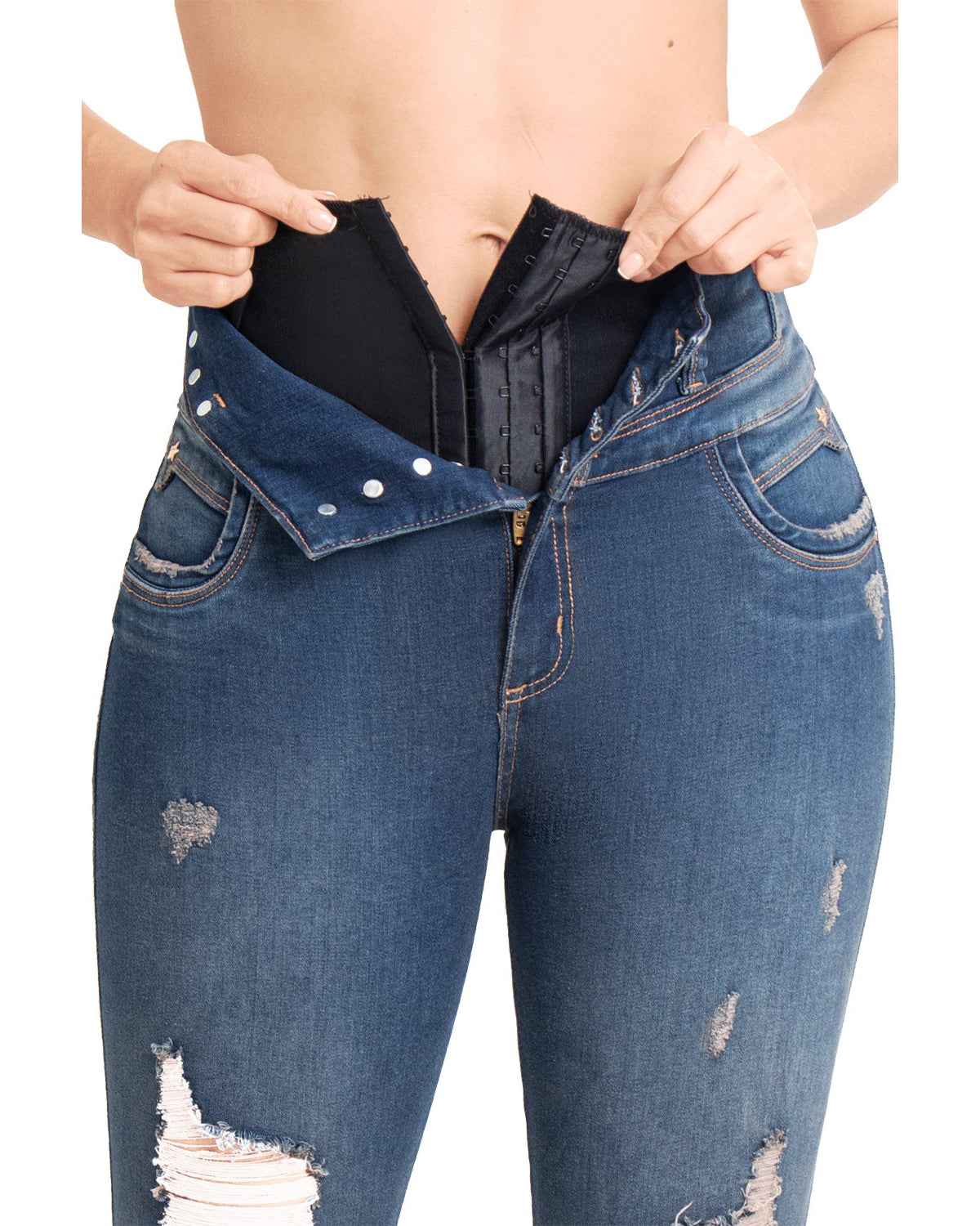 Jeans mit integriertem Po-Lift-Gürtel