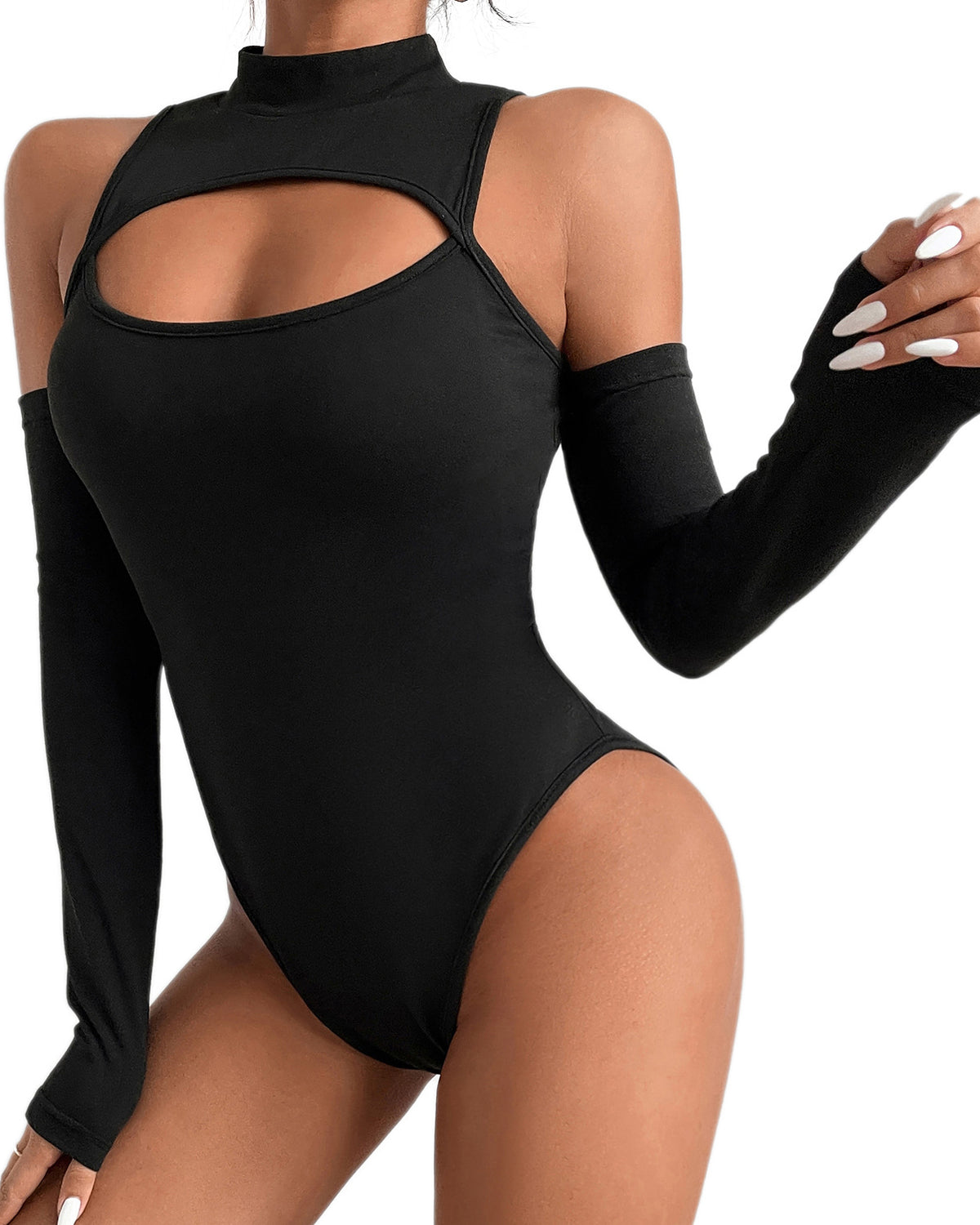 Sexy Hollow Tight Long Sleeve off Shoulder Jumpsuit Bodysuit