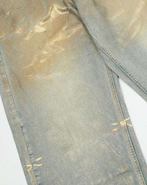 Brush Gold Baggy-Jeans mit geradem Bein aus Metall