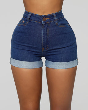 Einfache und hochelastische Jeansshorts für Damen