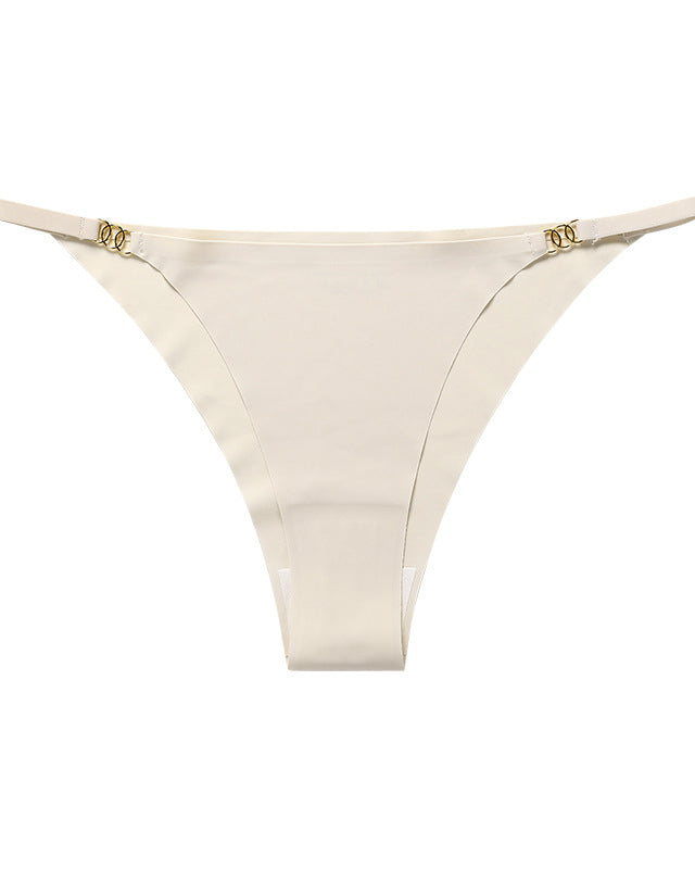 Three-Ring Buckle Low-Waist Seamless Ice Silk Strap Women’s Underwear