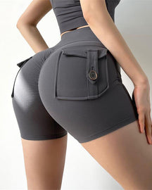 Damen-Yoga-Shorts mit hoher Taille und schmaler Passform