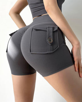 Damen-Yoga-Shorts mit hoher Taille und schmaler Passform